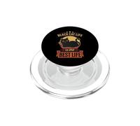 Black Cat Life Is The Best Life, Estilo Retro Vintage PopSockets PopGrip para MagSafe