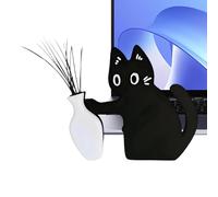 Black Cat Magnet, Magnetic Whisker Holder, 2.76x2.36 Inches Animal Vase with Magnet, Black Feline Decoration, Counter Organizer for Cat Whisker Kitchen Cabinet Office and Home Decorative Displays