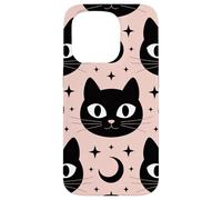 Black Cat Moon Magic Cute Halloween Witchcore Look Carcasa para iPhone 15 Pro