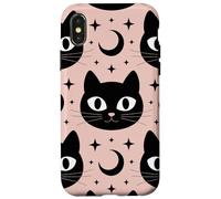 Black Cat Moon Magic Cute Halloween Witchcore Look Carcasa para iPhone X/XS