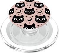 Black Cat Moon Magic Cute Halloween Witchcore Look PopSockets PopGrip para MagSafe