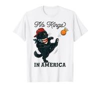 Black Cat No Kings In America, Gatos Vintage Contra Trump Camiseta