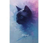Black Cat Notebook: Aesthetic Cat Lover Journal - Elegant Blue Artistic Design for Writing, Notes, and Creative Ideas