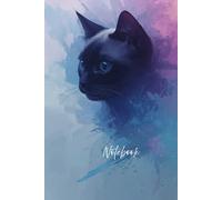 Black Cat Notebook: Aesthetic Cat Lover Journal - Elegant Blue Artistic Design for Writing, Notes, and Creative Ideas