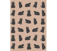 Black Cat Notebook (Brown): Cute Original Pattern Design, Lined, 8.27 x 11.69 inches (A4), 100 pages