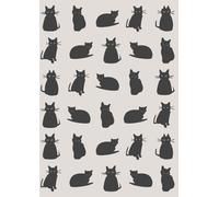 Black Cat Notebook: Cute Original Pattern Design, Lined, 8.27 x 11.69 inches (A4), 100 pages