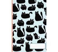 Black Cat Notebook for Cat Lovers: Cute and Minimalist Journal with Black Cat Patterns, 6x9 Inches, College Ruled, 160 Pages for Writing, Journaling, ... Lovers Who Adore Stylish and Fun Stationery