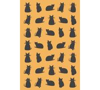 Black Cat Notebook (Orange): Cute Original Pattern Design, Lined, 6 x 9 inches, 100 pages