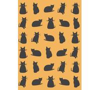 Black Cat Notebook (Orange): Cute Original Pattern Design, Lined, 8.27 x 11.69 inches (A4), 100 pages