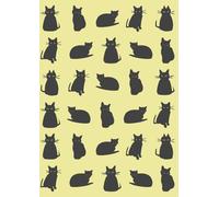 Black Cat Notebook (Yellow): Cute Original Pattern Design, Lined, 8.27 x 11.69 inches (A4), 100 pages