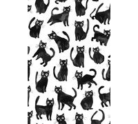 Black Cat Pattern Notebook: Cute Minimalist Cat Design | Lined Journal for Cat Lovers, Teens & Adults
