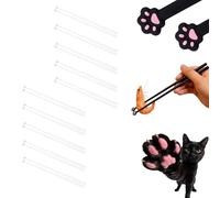 Black Cat Paw Chopsticks, 5 Pairs Cat Paw Chopsticks, Reusable Lightweight Utensils with Non-Slip Grip, Cute Dining Tools for Cats Lovers and Adults, Fun Kitchenware for Home Meals (10 Pair White)