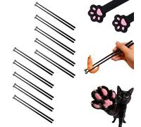 Black Cat Paw Chopsticks, 5 Pairs Cat Paw Chopsticks, Reusable Lightweight Utensils with Non-Slip Grip, Cute Dining Tools for Cats Lovers and Adults, Fun Kitchenware for Home Meals (10 Pair Black)