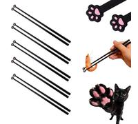 Black Cat Paw Chopsticks, 5 Pairs Cat Paw Chopsticks, Reusable Lightweight Utensils with Non-Slip Grip, Cute Dining Tools for Cats Lovers and Adults, Fun Kitchenware for Home Meals (5 Pair Black)