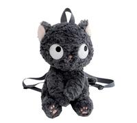 Black Cat Plush, Backpack Stuffed Cartoon, 11.81in Cat Small Bag, Realistic Cute Animal Backpack, Soft with Adjustable Straps for Kids and Adults
