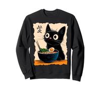 Black Cat Ramen Japanese Kawaii Anime Cat Ramen Sudadera