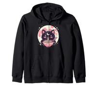 Black Cat Ramen Moon Kawaii Comida Japonesa Niñas Niños Mujeres Sudadera con Capucha