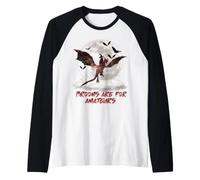 Black Cat Ride Dragons Brooms Are For Amateurs Halloween Camiseta Manga Raglan