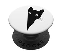 Black-Cat Saliendo Divertido Peek a Boo Peeking Pet PopSockets PopGrip Adhesivo