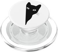 Black-Cat Saliendo Divertido Peek a Boo Peeking Pet PopSockets PopGrip para MagSafe