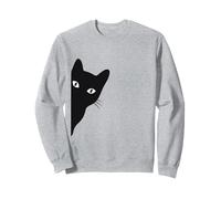 Black-Cat Saliendo Divertido Peek a Boo Peeking Pet Sudadera