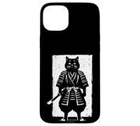 Black Cat Samurai Warrior Japanese Sumi-e Art Hombres Mujeres Niños Carcasa para iPhone 15 Plus