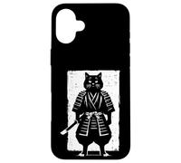 Black Cat Samurai Warrior Japanese Sumi-e Art Hombres Mujeres Niños Carcasa para iPhone 16 Plus