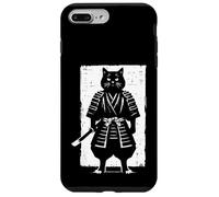 Black Cat Samurai Warrior Japanese Sumi-e Art Hombres Mujeres Niños Carcasa para iPhone 7 Plus/8 Plus