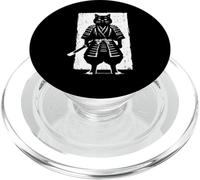 Black Cat Samurai Warrior Japanese Sumi-e Art Hombres Mujeres Niños PopSockets PopGrip para MagSafe