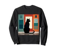 Black Cat se sienta frente a una imagen artística 1 - Fan Fan Sudadera