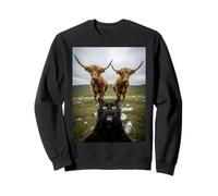 Black Cat Selfie with Cows Funny Animal Lovers Kids & Adults Sudadera