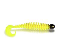 Black Cat Señuelo de Goma Curly Worm de 17 cm con láminas para Pesca de Siluro, Color Amarillo Zombie