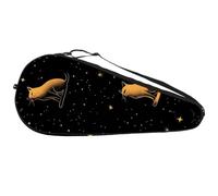 Black Cat Silhouette Among Stars in The Night Sky - Funda ligera para raqueta de tenis con correa ajustable para el hombro