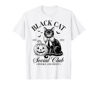 Black Cat Social Club EST 1892 Halloween Spooky Sweet Camiseta