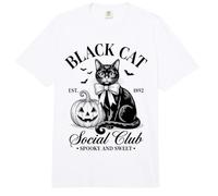 Black Cat Social Club EST 1892 Halloween Spooky Sweet Comfort Colors Adult Heavyweight T-Shirt