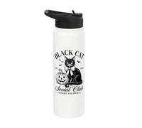Black Cat Social Club Est 1892 Halloween Spooky Sweet Stainless Steel Insulated Water Bottle