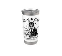 Black Cat Social Club Est 1892 Halloween Spooky Sweet Vaso térmico de acero inoxidable de doble pared
