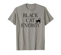 Black Cat Witch Energy Black Cat Halloween Cute Witchy Cat Camiseta