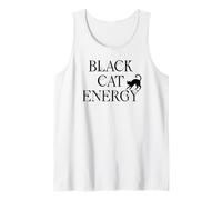 Black Cat Witch Energy Black Cat Halloween Cute Witchy Cat Camiseta sin Mangas