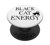 Black Cat Witch Energy Black Cat Halloween Cute Witchy Cat PopSockets PopGrip Adhesivo
