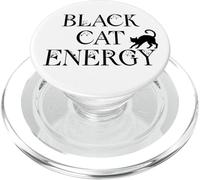 Black Cat Witch Energy Black Cat Halloween Cute Witchy Cat PopSockets PopGrip para MagSafe