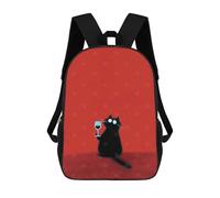 Black Cat with Wine Glass Minimalist Retro Mochilas Escolares Resistentes Al Agua, Mochilas De Viaje, Bolsas Para Computadoras Portátiles Para Adolescentes, Niñas, Niños, Mujeres Y Hombres 17inch