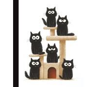 Black Cats on Cat Tower Composition Notebook | 7.5x9.25 in | 110 Pages | College Ruled Lines | Cute Feline Lovers Journal