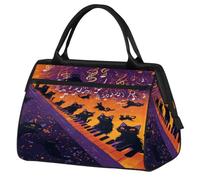 Black Cats Piano Bolsa de viaje para mujeres, hombres, niños y niñas, fin de semana, bolsa de viaje de 24 L, bolsa de cabina, para deportes, gimnasio, yoga, color, Big, Organizador de bolsas