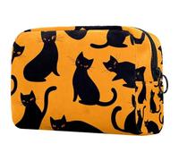 Black Cats Silihouette - Neceser de viaje para mujer, bolsa organizadora de maquillaje grande con cremallera, multicolor, 18.5x7.5x13cm/7.3x3x5.1in, Neceser