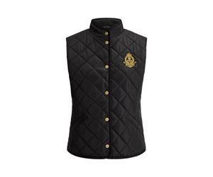 Black Chaleco acolchado con pana y escudo XS