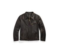 Black Chaqueta Newsboy de piel XL