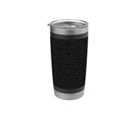 Black Charcoal 3D Cubes Geometric Monochrome Modern Pattern Vaso térmico de acero inoxidable de doble pared