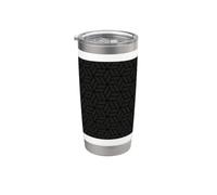 Black Charcoal 3D Cubes Geometric Monochrome Modern Pattern Vaso térmico de acero inoxidable de doble pared