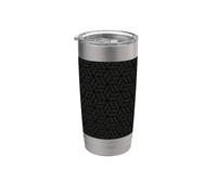 Black Charcoal 3D Cubes Geometric Monochrome Modern Pattern Vaso térmico de acero inoxidable de doble pared